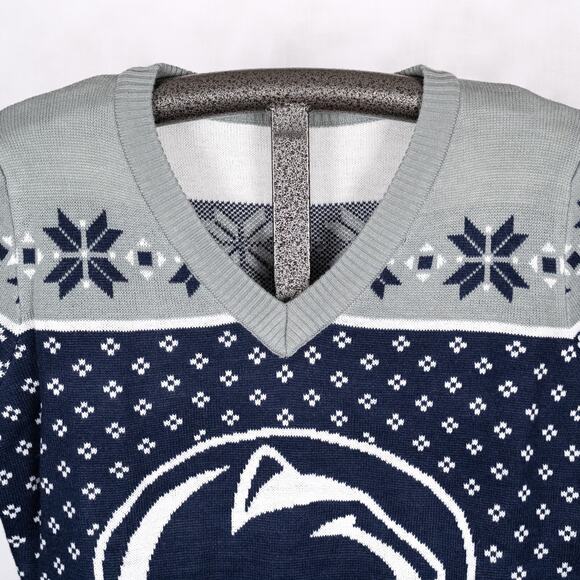 Penn State Nittany Lions Women's NCAA Sport Fan Sweater LARGE Holiday Fair Isle - Picture 2 of 6